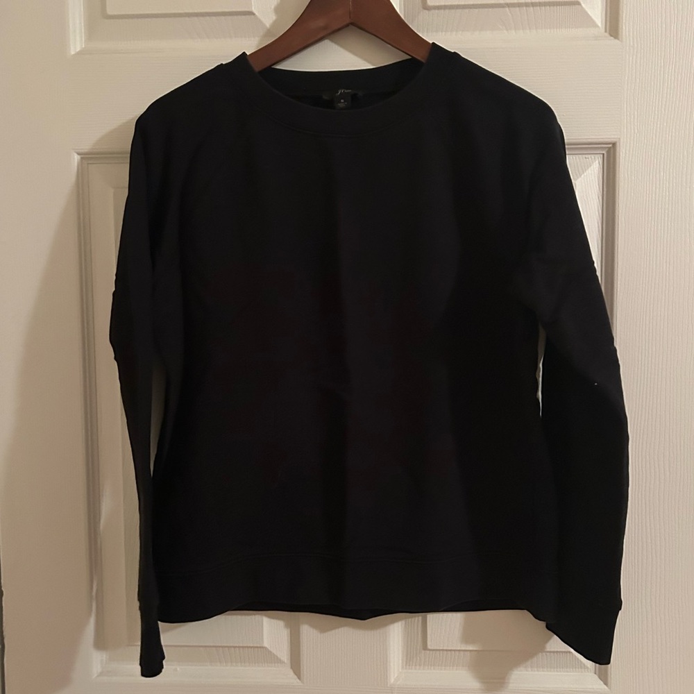 J. Crew Black Cotton Crew Neck Sweatshirt